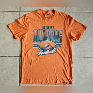​'47 Brand Miami Dolphins Orange Graphic Football Tee - Size Medium